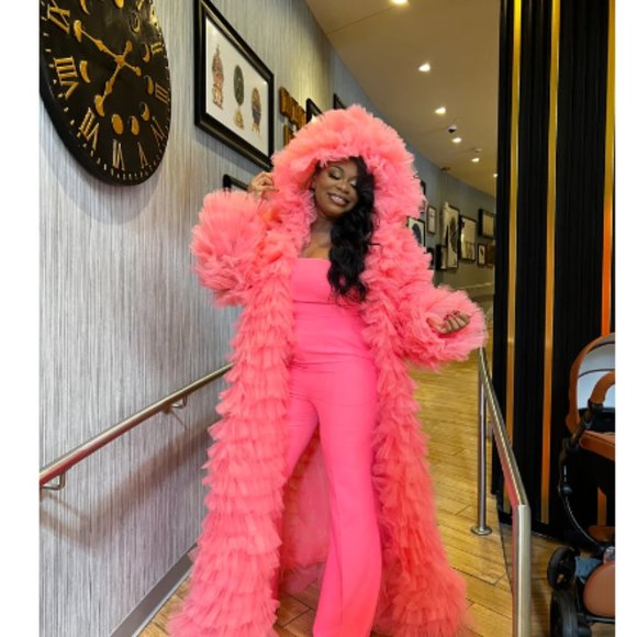 Oyemwen Custom Tulle Hooded Jacket - Picture 7 of 12